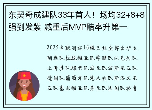 东契奇成建队33年首人！场均32+8+8强到发紫 减重后MVP赔率升第一